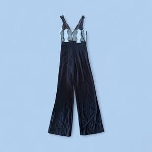 Ramy Brook Black and White Lace Chemise jumpsuit